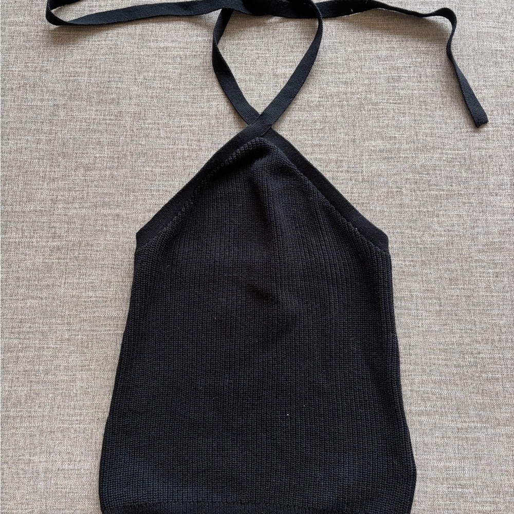 J. Crew Black Knit halter Top